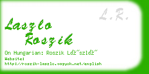 laszlo roszik business card